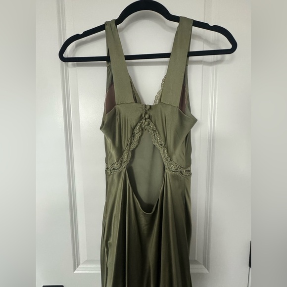 Reformation Chania Silk Dress in Sage - Picture 3 of 5